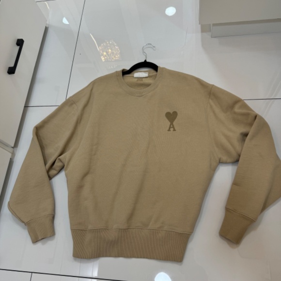 AMI Paris Embroidered size L Beige CrewNeck sweater - Picture 5 of 5